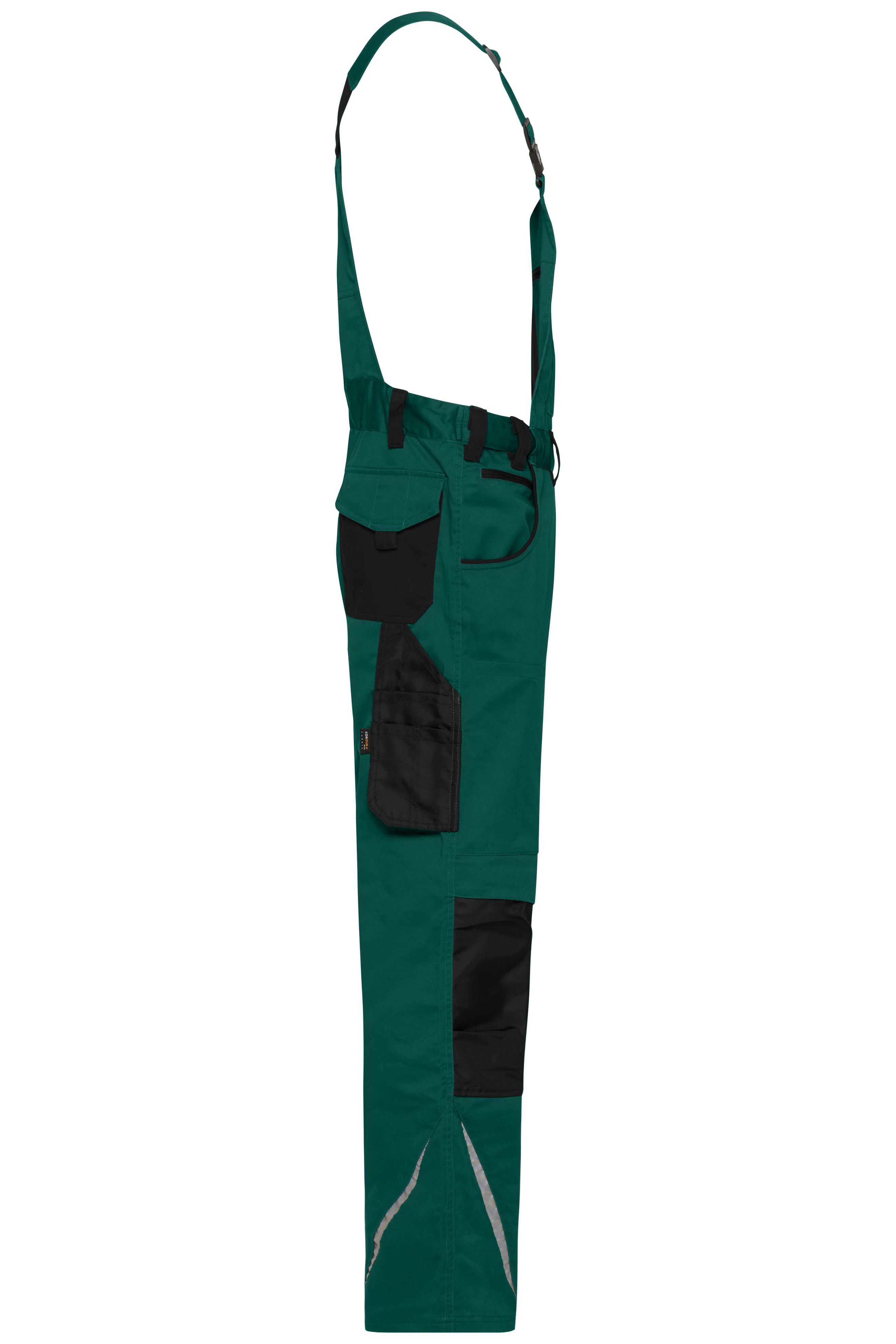 Unisex Workwear Pants With Bib - STRONG - Dark-green/black ...