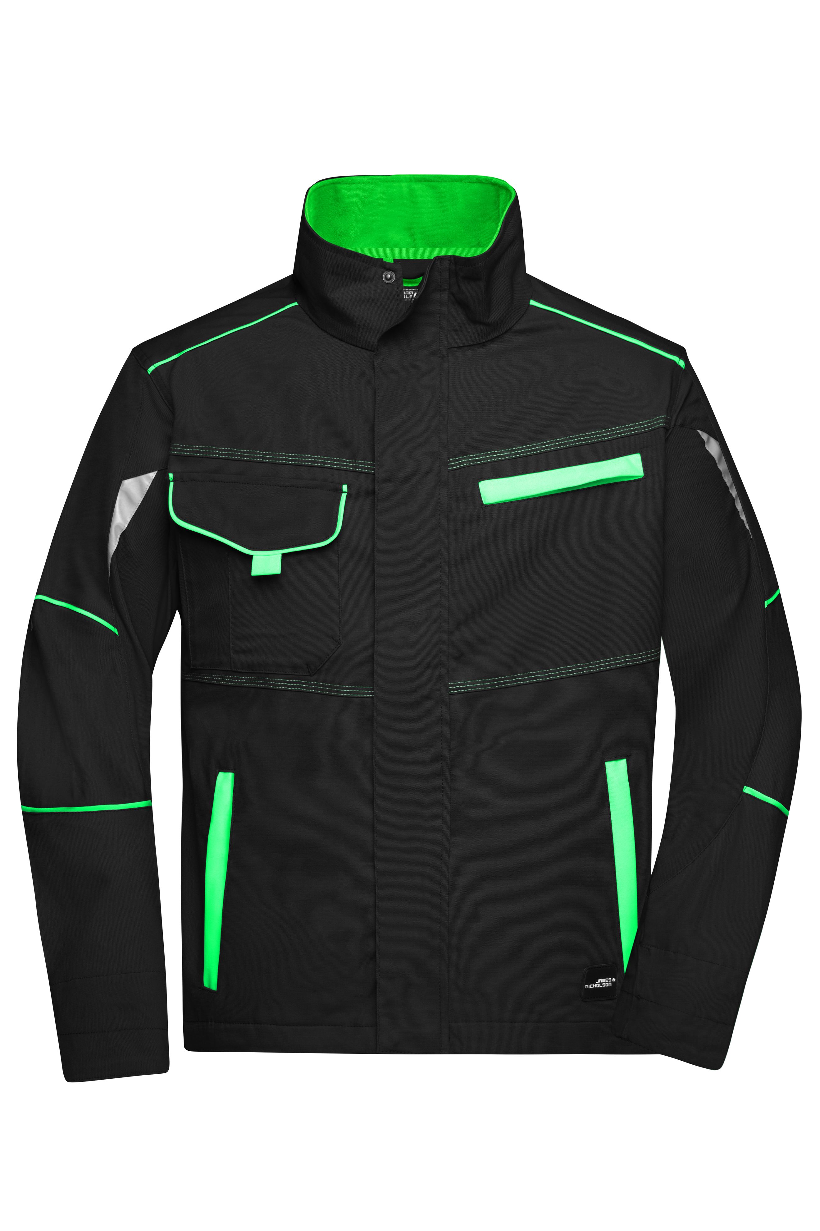 Unisex Workwear Jacket - COLOR - Black/lime-green-Workweartextilien