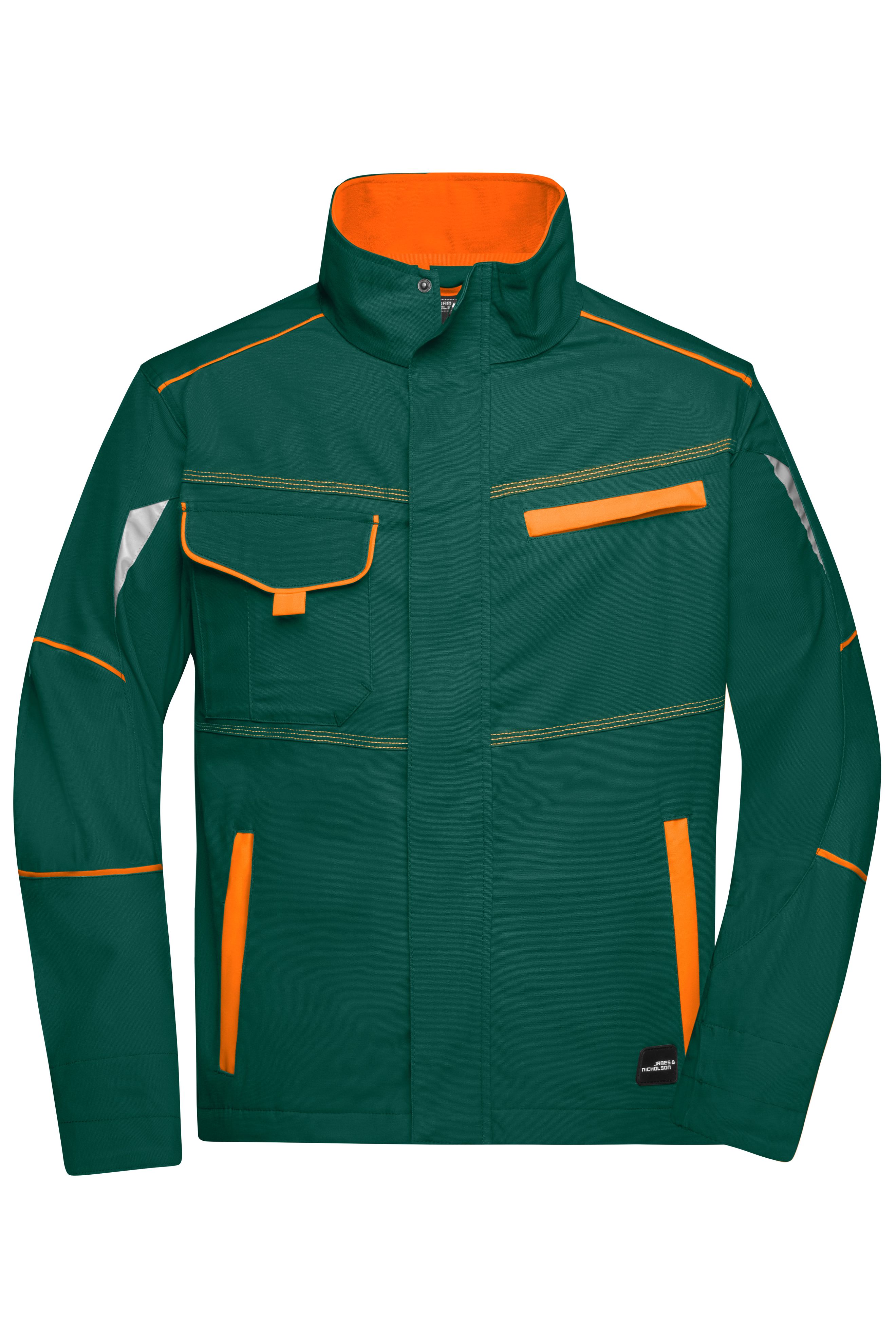 Unisex Workwear Jacket - COLOR - Dark-green/orange-Workweartextilien