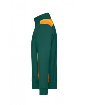 Men Men's Workwear Sweat Jacket - COLOR - Dark-green/orange ...