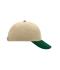 Unisex 6 Panel Raver Cap Beige/dark-green 7690