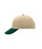 Unisex 6 Panel Raver Cap Beige/dark-green 7690